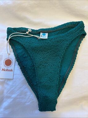 Mollusk Teal Textured Bikini Bottom